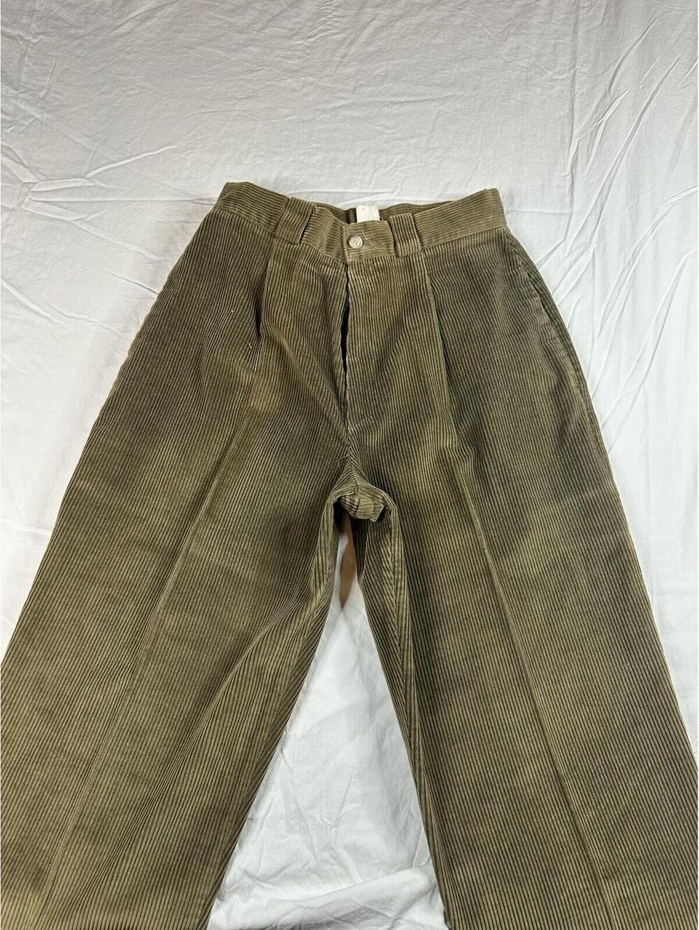✨🌿 Vintage Weathervane USA Olive Corduroy High Waist Pleated Pants Size 6🌿✨ - Picture 2 of 16